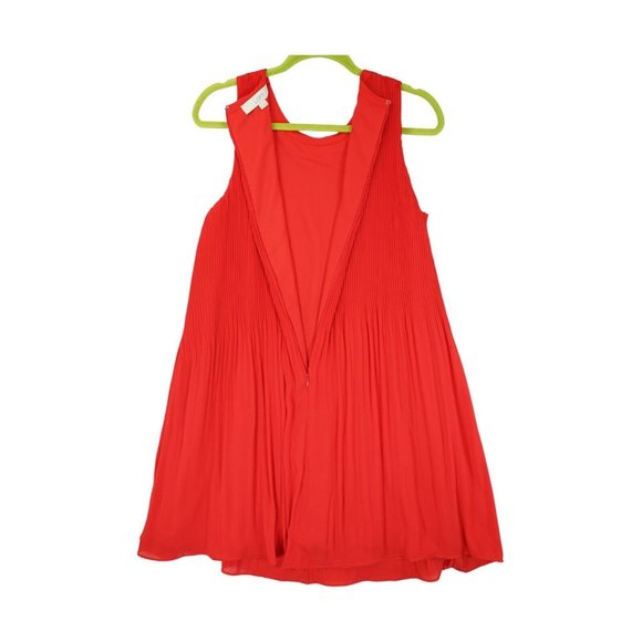 Ann‎ Taylor Red Sleeveless Dress Pleated Size Medium M MSRP $89 - Picture 3 of 7